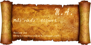 Ménkü Albert névjegykártya
